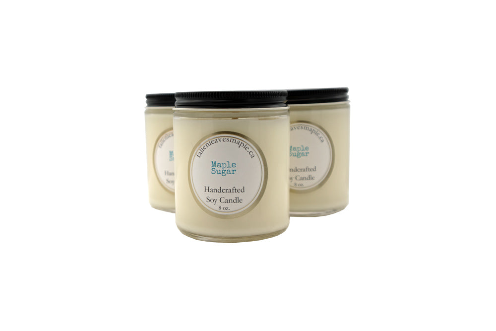 Maple Sugar Soy Candle with Wood Wick Fallen Leaves Maple Products