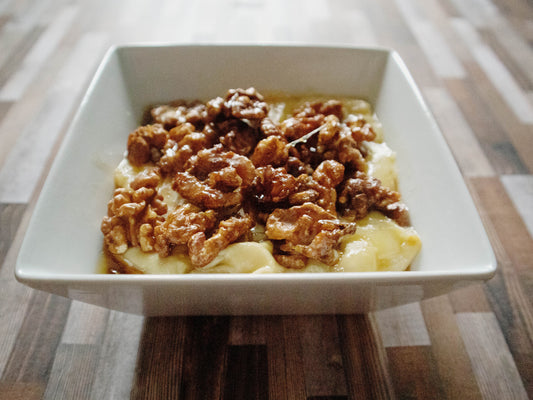 Maple Baked Brie with Candied Pecans Fallen Leaves Maple Products