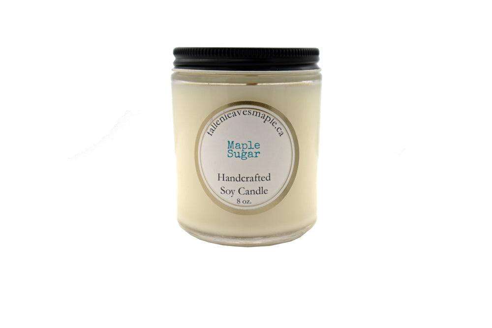 Maple Sugar Soy Candle with Wood Wick Fallen Leaves Maple Products